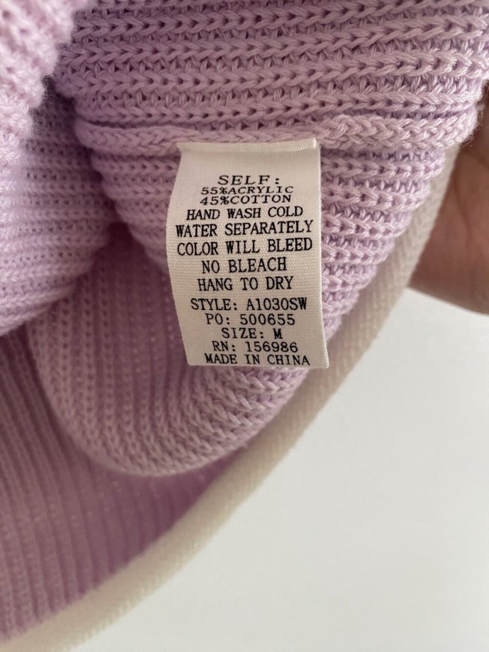 In February Lavender & White Knit Sleeveless Sweater Vest Size M - Picture 6 of 6